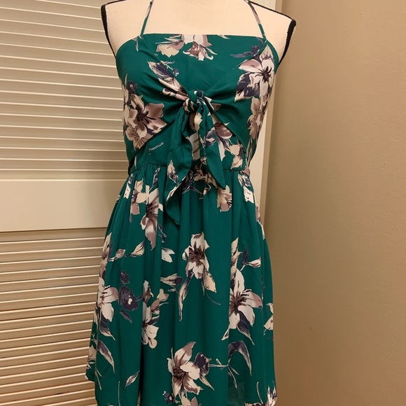 77. Sugar + Lips Green Spaghetti Halter Dress - Picture 3 of 12